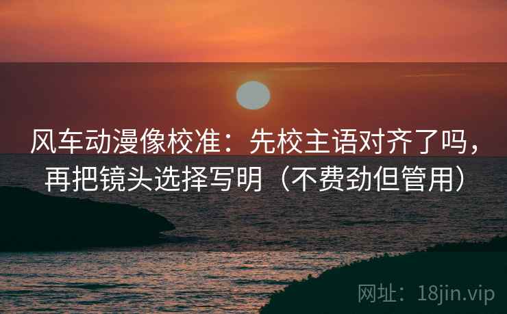 风车动漫像校准：先校主语对齐了吗，再把镜头选择写明（不费劲但管用）