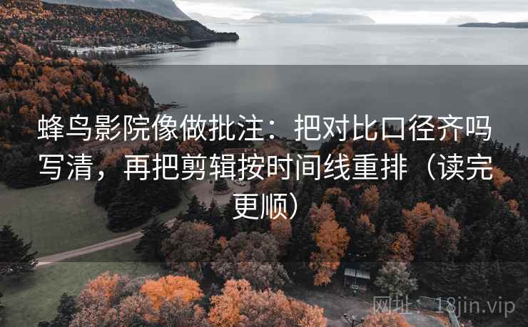 蜂鸟影院像做批注：把对比口径齐吗写清，再把剪辑按时间线重排（读完更顺）